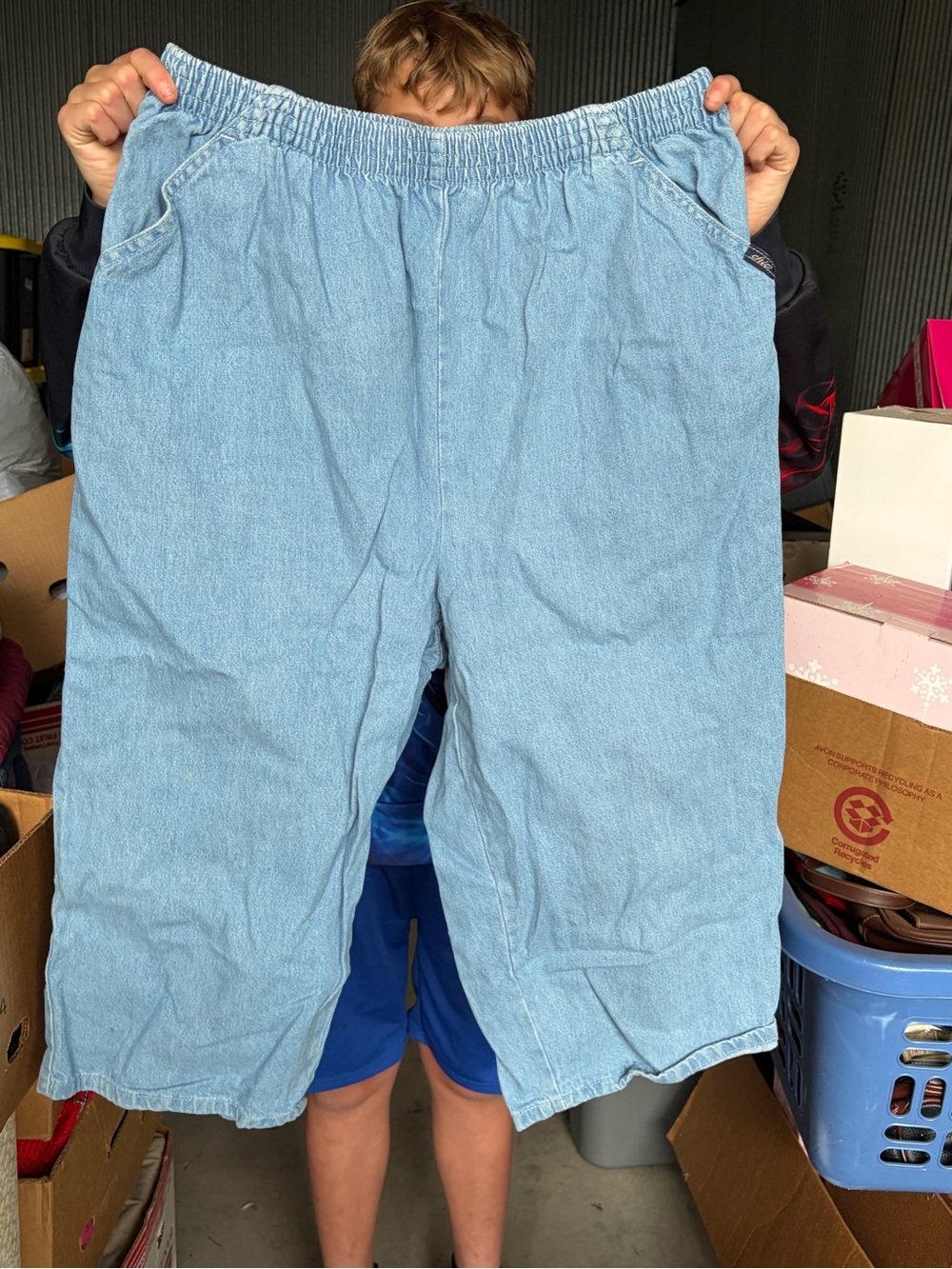 Women's Vintage Chic Denim Capri Pants. Size 18W. Rarely Worn